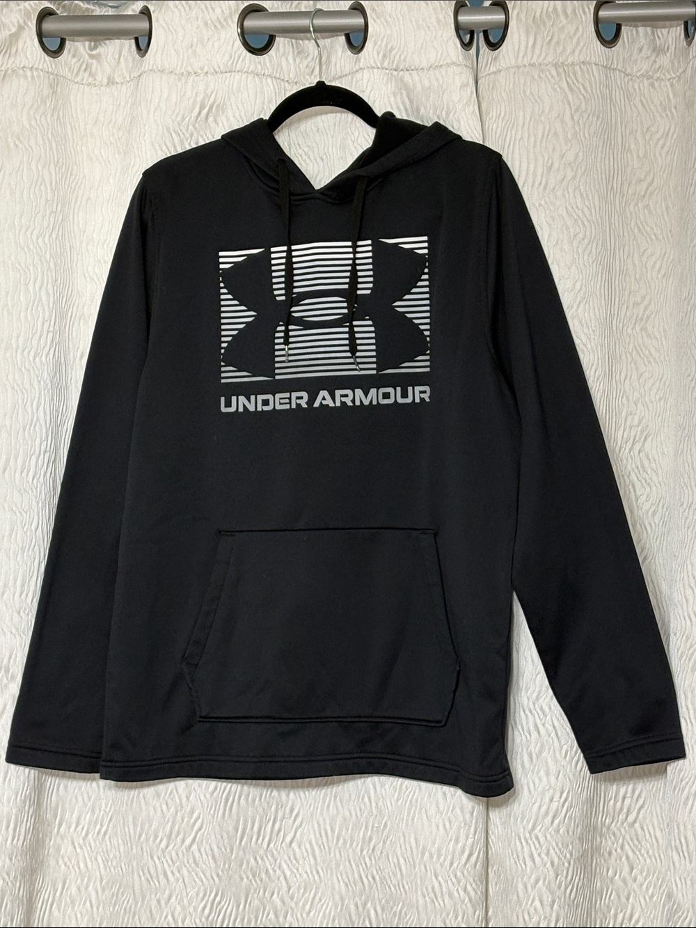Under Armour Men’s Black Crewneck Hoodie with White Logo